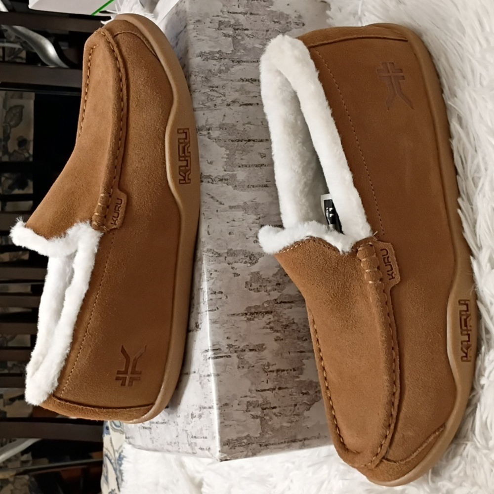 KURU Loft Rich Brown Slip-On Leather Moccasin Loafers Plantar Fascitis 11